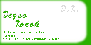 dezso korok business card